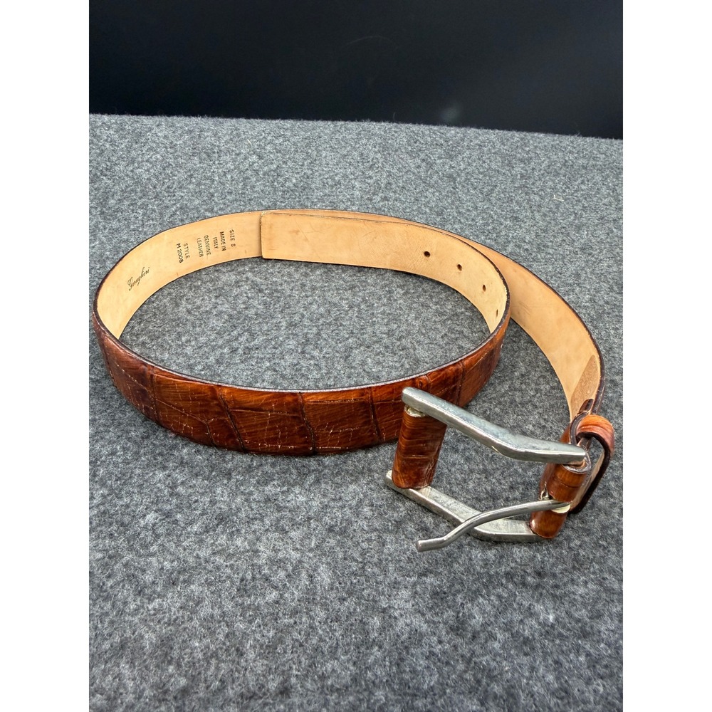 Garuglieri Belt Crocodile Embossed Small Brown Women
